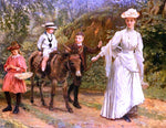  John Barwell A donkey Ride Along A Woodland Path - Hand Painted Oil Painting