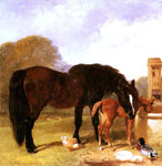  Sr. John Frederick Herring Horse and Foal Watering at a Trough - Hand Painted Oil Painting