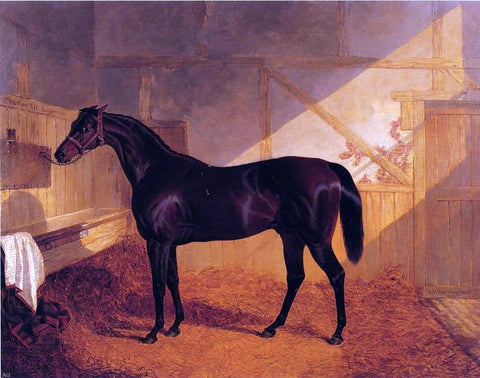  Sr. John Frederick Herring Mr. Johnstone's "Charles XII" in a Stable - Hand Painted Oil Painting
