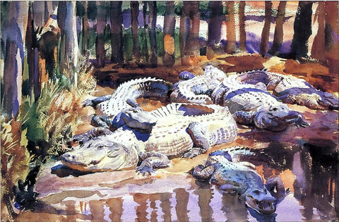  John Singer Sargent Muddy Alligators - Hand Painted Oil Painting