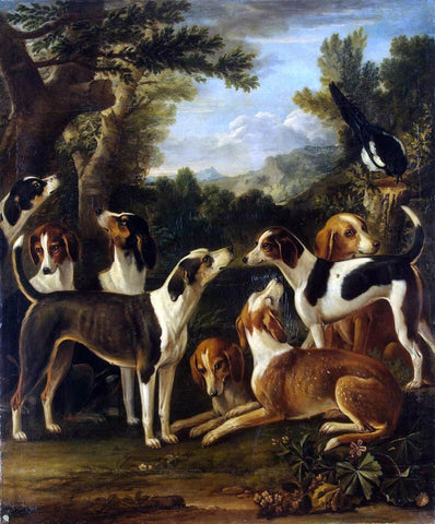  John Wootton Hounds and a Magpie - Hand Painted Oil Painting