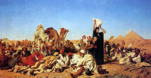  Leopold Karl Muller Rest in the Desert near Gizha - Hand Painted Oil Painting