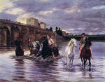  Lucien Alphonse Gros Crossing the River - Hand Painted Oil Painting