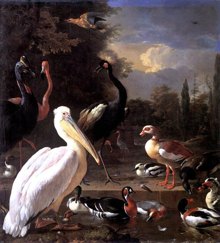  Melchior D'Hondecoeter The Floating Feather - Hand Painted Oil Painting