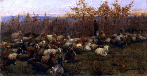  Nicolo Cannicci A Flock of Goats - Hand Painted Oil Painting