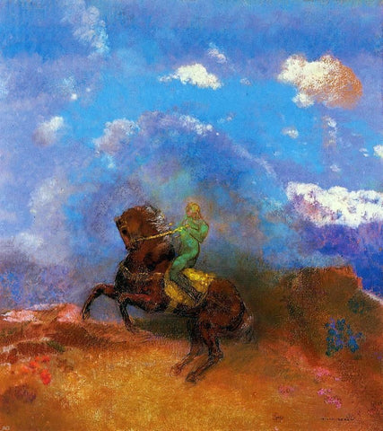  Odilon Redon The Green Horseman - Hand Painted Oil Painting