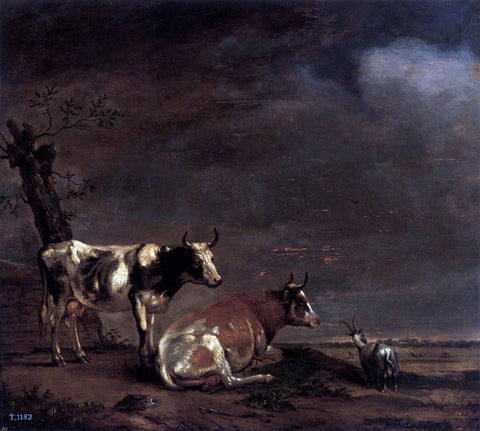  Paulus Potter Landscape with Two Cows and a Goat - Hand Painted Oil Painting