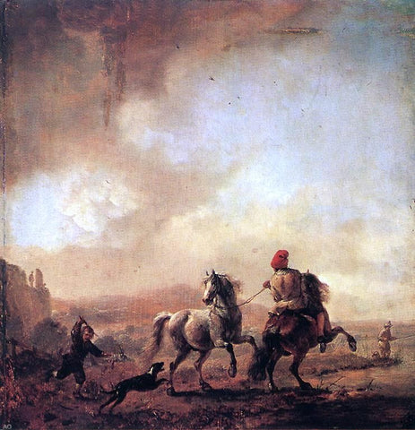  Philips Wouwerman Two Horses - Hand Painted Oil Painting