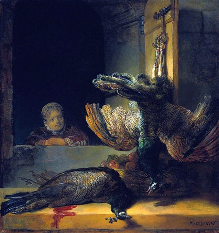  Rembrandt Van Rijn Dead peacocks - Hand Painted Oil Painting