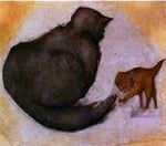  Sir Edward Burne-Jones Cat and Kitten - Hand Painted Oil Painting
