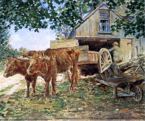  Theodore Robinson Oxen - Hand Painted Oil Painting