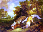  Thomas Gainsborough Dogs Chasing a Fox - Hand Painted Oil Painting