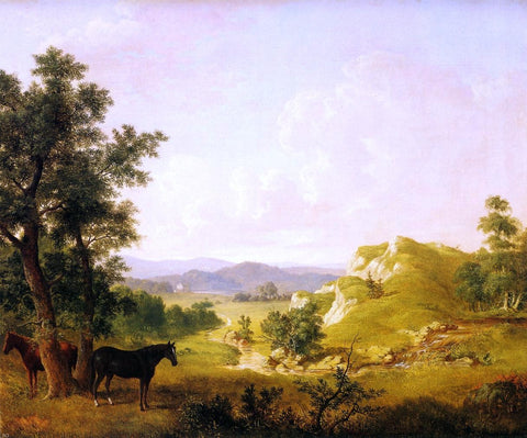  Thomas Hewes Hinckley Landscape with Horses - Hand Painted Oil Painting