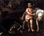  Titian Youth with Dogs - Hand Painted Oil Painting