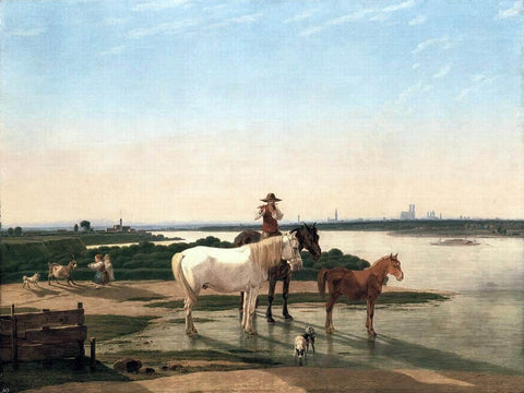  Wilhelm Von Kobell Isar Landscape near Munich - Hand Painted Oil Painting