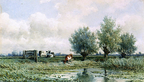  Willem Roelofs A Summer Landscape With Grazing Cows - Hand Painted Oil Painting