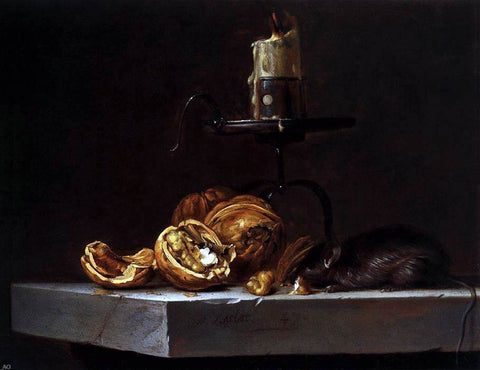  Willem Van Aelst Still-Life with Mouse and Candle - Hand Painted Oil Painting