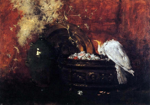  William Merritt Chase Still Life with Cockatoo - Hand Painted Oil Painting
