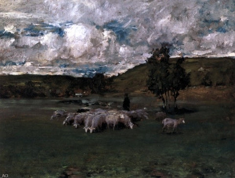  William Merritt Chase View near Polling (also known as Landscape with Sheep) - Hand Painted Oil Painting