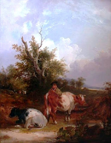  Senior William Shayer The Cowherd - Hand Painted Oil Painting