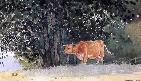  Winslow Homer Cow in Pasture - Hand Painted Oil Painting
