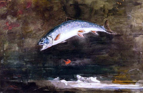  Winslow Homer Jumping Trout - Hand Painted Oil Painting