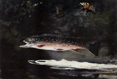 Winslow Homer Trout Breaking - Hand Painted Oil Painting
