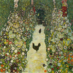  Gustav Klimt A Garden Path with Chickens - Hand Painted Oil Painting