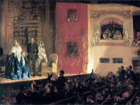  Adolph Von Menzel Theatre du Gymnase - Hand Painted Oil Painting