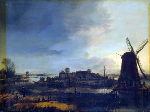  Aert Van der Neer Landscape with Windmill - Hand Painted Oil Painting