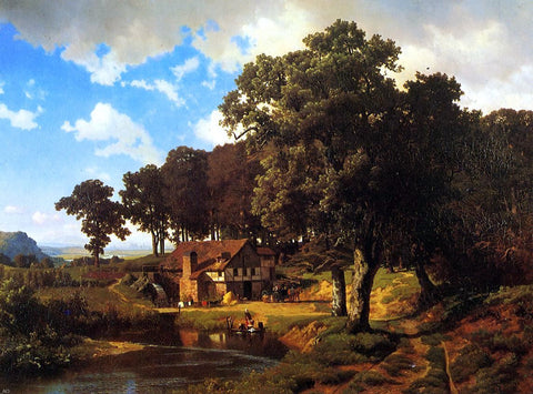  Albert Bierstadt Rustic Mill - Hand Painted Oil Painting