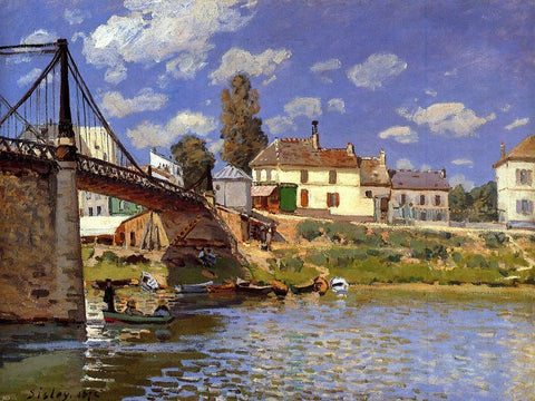  Alfred Sisley A Bridge at Villeneuve-la-Garenne - Hand Painted Oil Painting