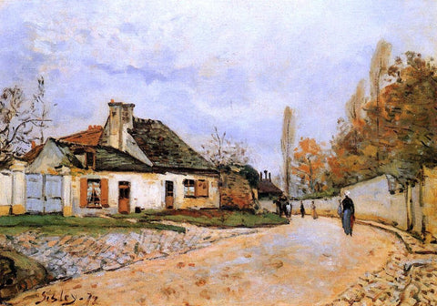  Alfred Sisley Neighborhood Street in Louveciennes (also known as Rue de Village (Voisins to Louveciennes)) - Hand Painted Oil Painting