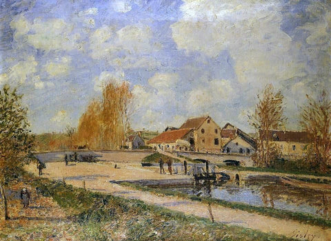  Alfred Sisley The Bourgogne Lock at Moret, Spring - Hand Painted Oil Painting