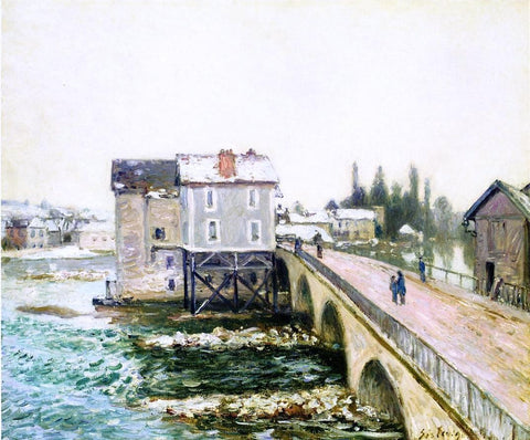  Alfred Sisley The Bridge and Mills of Moret, Winter's Effect - Hand Painted Oil Painting