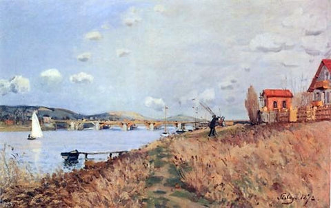  Alfred Sisley The Bridge at Argenteuil - Hand Painted Oil Painting