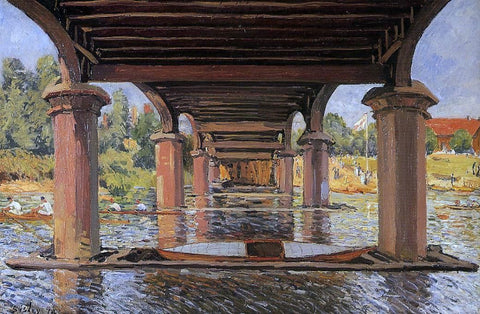 Alfred Sisley Under the Bridge at Hampton Court - Hand Painted Oil Painting