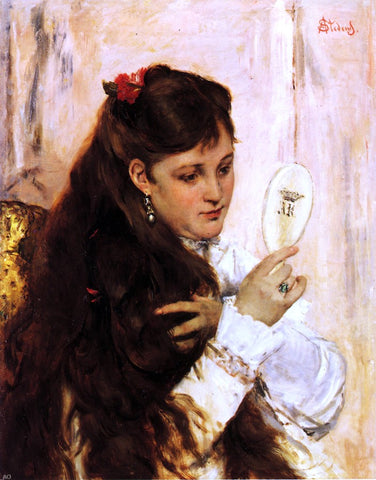  Alfred Emile Leopold Stevens Reveil - Hand Painted Oil Painting