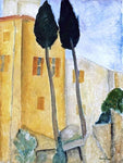  Amedeo Modigliani Cypress Trees and Houses, Midday Landscape - Hand Painted Oil Painting