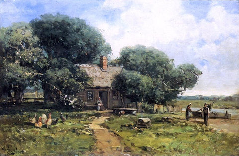  Andrew W Melrose A Farm Along the River - Hand Painted Oil Painting