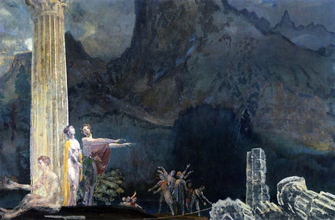  Arthur B Davies Builders of the Temple - Hand Painted Oil Painting