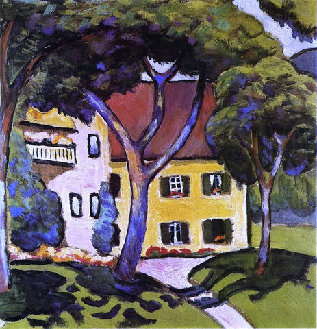  August Macke Staudacher's House at Tegernsee - Hand Painted Oil Painting