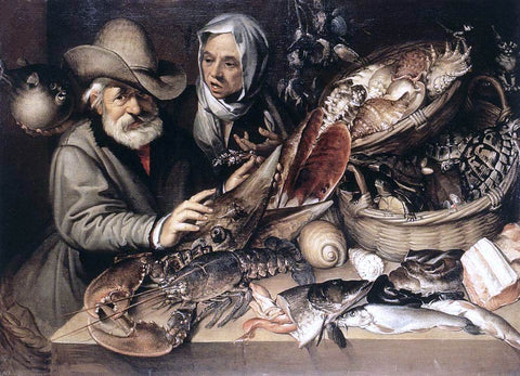  Bartolomeo Passerotti The Fishmonger's Shop - Hand Painted Oil Painting