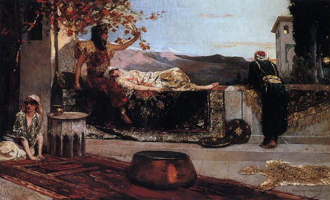  Jean-Joseph Benjamin Constant On the Terrace - Hand Painted Oil Painting
