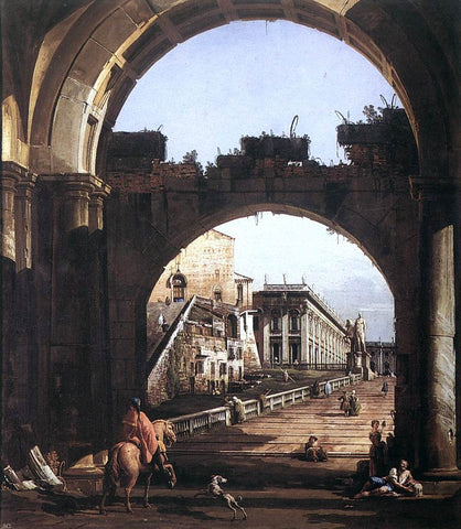 Bernardo Bellotto Capriccio of the Capitol - Hand Painted Oil Painting