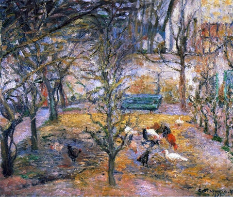  Camille Pissarro A Farmyard at the Maison Rouge, Pontoise - Hand Painted Oil Painting