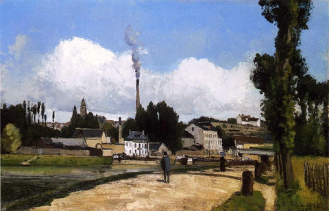  Camille Pissarro Landscape with Factory - Hand Painted Oil Painting