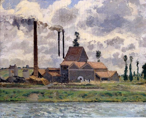  Camille Pissarro The Factory - Hand Painted Oil Painting