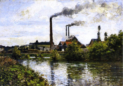  Camille Pissarro The Factory at Pontoise - Hand Painted Oil Painting
