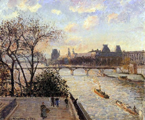 Camille Pissarro The Louvre and the Seine from the Pont-Neuf - Hand Painted Oil Painting